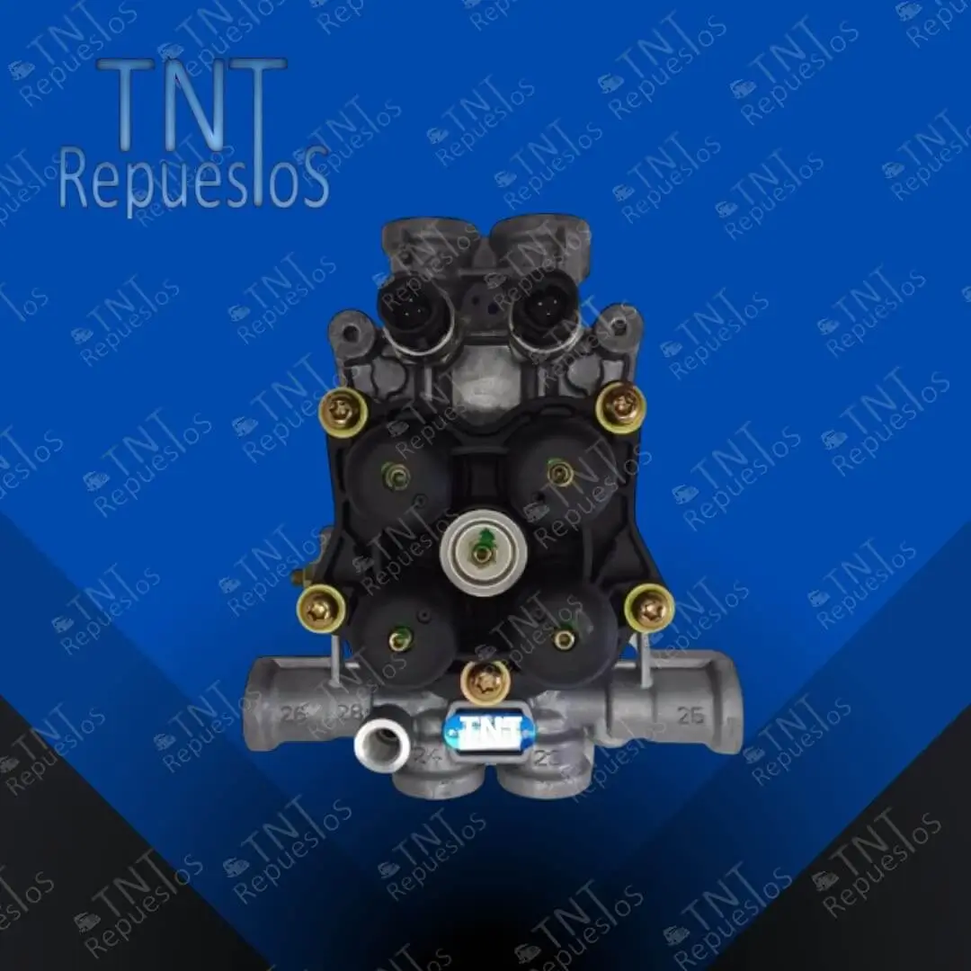 Válvula 6 vias Tipo Knorr Global, con 2 sensores. Mercedes Benz. Reemplaza: K014440S / A0044310406